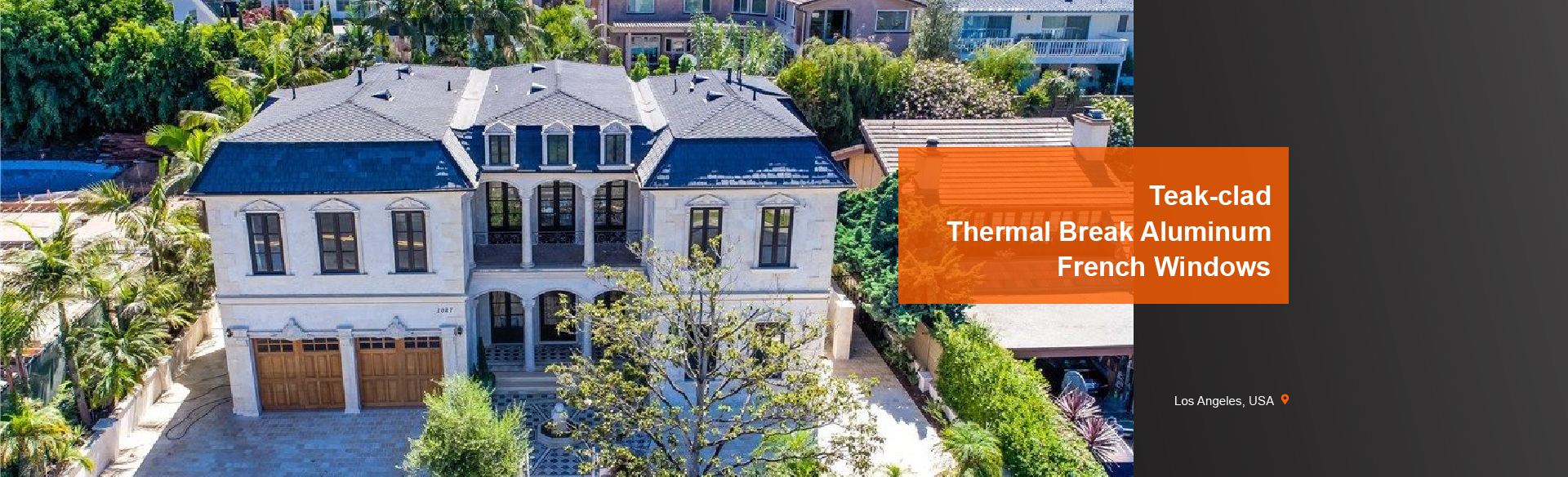 Teak-clad Thermal Break Aluminum French Windows