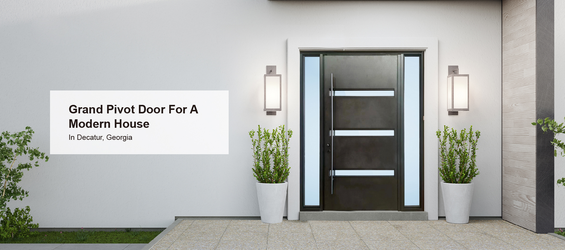 Grand Pivot Door For A  Modern House In Decatur, Georgia